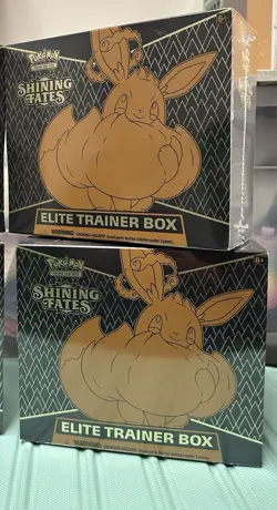 🔥LOT OF 2 Pokemon TCG Shining Fates Elite Trainer Box ETB Factory Sealed New!🔥 - Image 1