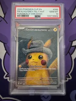 2023 Pokemon X Van Gogh Svp En: # 85 Pikachu/Grey Felt Hat PSA 10 - Image 1