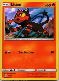 Litten SM02 Promo SM Black Star Promos Pokemon NM - Image 1
