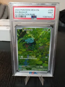 Pokemon TCG Bulbasaur Scarlet Violet 151 Illustration Rare 166/165 PSA 9 Mint! - Image 1