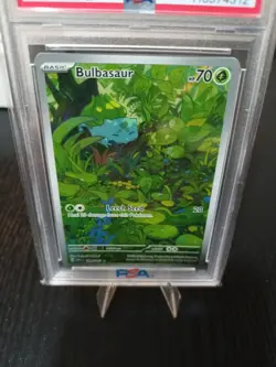 Pokemon TCG Bulbasaur Scarlet Violet 151 Illustration Rare 166/165 PSA 9 Mint! - Image 2
