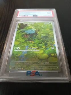Pokemon TCG Bulbasaur Scarlet Violet 151 Illustration Rare 166/165 PSA 9 Mint! - Image 4