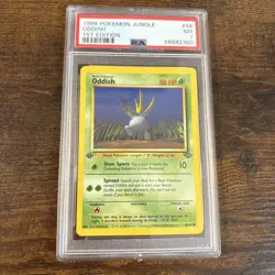 1999 POKEMON JUNGLE ODDISH 1ST EDITION #58 PSA 7 - Image 1