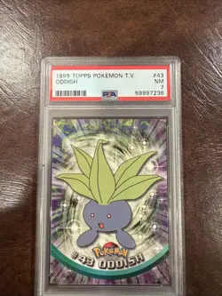 1999 TOPPS POKEMON TV ODDISH #43 PSA 7 NM - Image 1