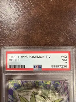 1999 TOPPS POKEMON TV ODDISH #43 PSA 7 NM - Image 3