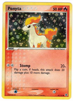 Ponyta 76/112 EX FireRed & LeafGreen Reverse Holo Common Pokemon Card - Image 1