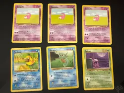 Vintage Pokemon Fossil Card Lot Common Uncommon 6 Cards TCG - Image 1