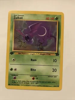 Pokemon TCG Zubat 70/82 Team Rocket Regular 1st Edition Card - Image 1