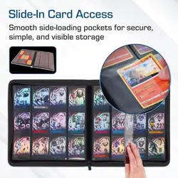 12-Pocket Card Binder Holds 480 Cards TCG MTG Pokemon Black and Multicolor - Image 5