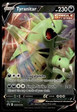 Pokemon TCG SWSH: Sword & Shield Promo Cards #SWSH109 Tyranitar V NM - Image 1