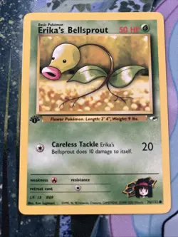 Erika's Bellsprout 76/132 1st Edition Gym Heroes Pokemon Card - Image 1