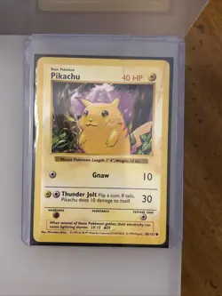 Pokemon Pikachu TCG Base Set Shadowless Common Yellow Cheeks Card 58/102 - Image 1