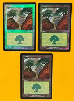 MTG FOREST (Foil) (x3) Invasion (OldManMTG 011-931) - Image 1