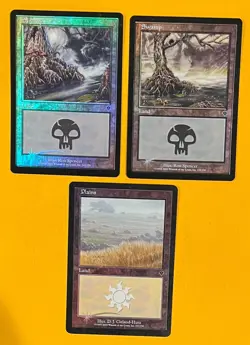MTG SWAMP, PLAINS (Foil) (x3) Invasion (OldManMTG 011-933) - Image 1