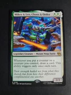Mikey & Leo, Chaos & Order Rare MTG Ninja Turtles - Image 1