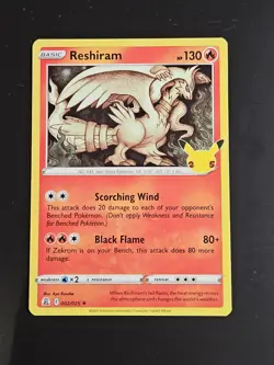 Pokemon Celebrations 25th Anniversary RESHIRAM 002/025 Holo Rare - Image 1