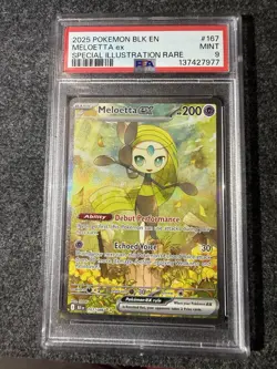 Pokemon TCG Meloetta EX Special Illustration Rare Black Bolt Holo PSA 9 167/086 - Image 1