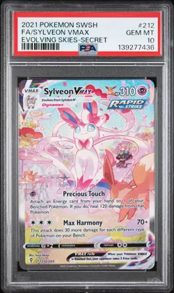 2021 POKEMON SWORD & SHIELD EVOLVING SKIES SECRET FULL ART/SYLVEON VMAX PSA 10 - Image 1