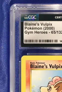 Blaine's Vulpix 65/132 CGC 10 GEM Mint Gym Heroes Pokemon 2000 - Image 4