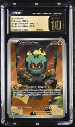 Pokemon Marshadow 146/132 Illustration Rare Mega Evolution - CGC 10 PRISTINE - Image 1