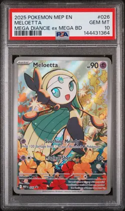 2025 POKEMON MEP MEGA DIANCIE EX MEGA BATTLE DECK MELOETTA PSA 10 - Image 1
