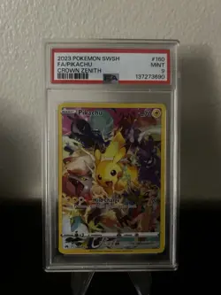 2023 Pokemon TCG Crown Zenith Pikachu #160/159 Full Art Secret Rare PSA 9 - Image 1