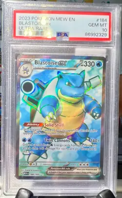 PSA 10 GEM MINT Blastoise EX 151 MEW EN Ultra Rare #184/165 Pokemon - Image 1