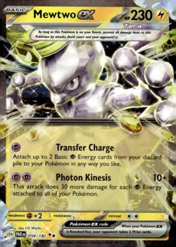 Pokemon TCG SV04: Paradox Rift #058/182 Mewtwo ex - Image 1