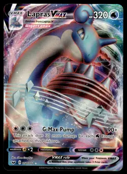 Pokemon TCG Sword & Shield Base Set #015/202 Lapras VMAX NM - Image 1