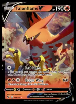 Pokemon TCG SWSH04: Vivid Voltage #029/185 Talonflame V Holo NM - Image 1