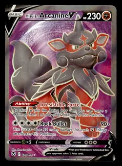 Pokemon TCG Silver Tempest #179/195 Hisuian Arcanine V NM - Image 1