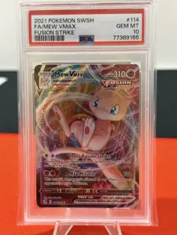 Pokemon TCG Mew VMAX 114/264 Swsh08: Fusion Strike Holo Ultra Rare PSA 10 - Image 1