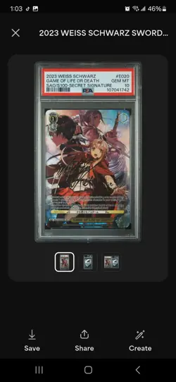 2023 Weiss Schwarz SAO 10th Anniversary Game of Life or Death SEC PSA 10 Gem - Image 4