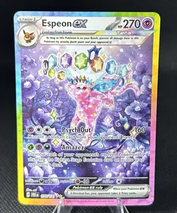 Pokemon TCG Espeon EX Prismatic Evolutions Holo Card 155/131 Near Mint Condition - Image 1