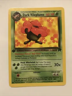 Pokemon TCG Dark Vileplume 30/82 1st Edition Non Holo Rocket Card - Image 1