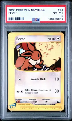 2003 POKEMON CARD SKYRIDGE #54 EEVEE PSA 8 NM-MINT WOTC LOW POP 🔥🔥 - Image 1