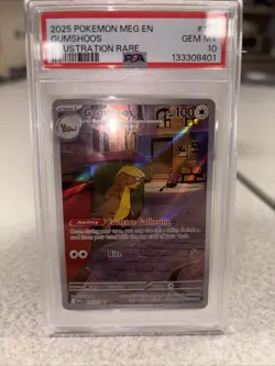 Pokemon TCG Gumshoos 153/132 Meg en Mega Evolution Illustration Rare Card - Image 3