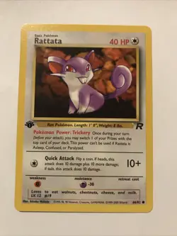 Pokemon TCG Team Rocket 1st Edition Regular Finish Rattata 66/82 Card - Image 1