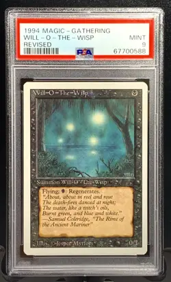 1994 Magic The Gathering MTG Edition Revised Will-O-The-Wisp PSA 9 - Image 1