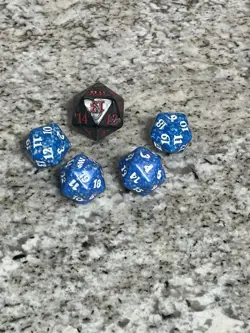Lot Of 5 M12 Core Set 2012 Spindown Dice D20 MTG Magic The Gathering Blue Black - Image 2