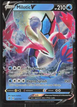 Pokemon TCG SWSH02: Rebel Clash #043/192 Milotic V NM - Image 1