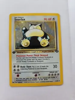 Pokemon TCG Snorlax 11/64 Jungle 1st Edition Rare Holo - MP - Image 1