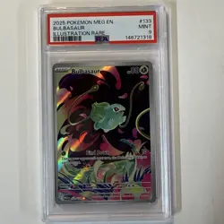 Bulbasaur Mega Evolution PSA 9 133/132 Illustration Rare Pokemon Card - Image 1