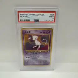 1997 MEW POKEMON JAPANESE FOSSIL HOLO #151 PSA 9 CARD - Image 1