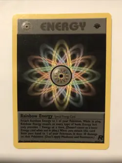 Rainbow Energy 80/82 1st Edition Team Rocket Non Holo Rare Pokemon Card - Image 1