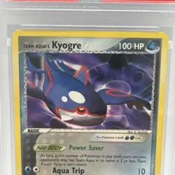 2004 POKEMON EX TEAM MAGMA VS TEAM AQUA #3 TEAM AQUA'S KYOGRE-HOLO PSA 10 - READ - Image 2