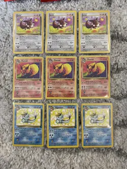 JUNGLE vintage Eevee Vaporeon Flareon Pokemon Lot(s) 3x! Free Shipping MINT - Image 1