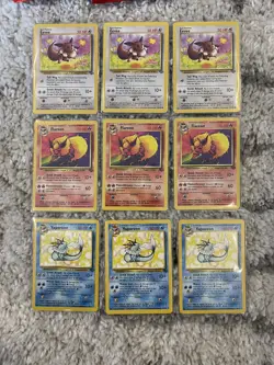 JUNGLE vintage Eevee Vaporeon Flareon Pokemon Lot(s) 3x! Free Shipping MINT - Image 2