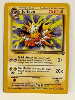 Vintage 1999 Pokemon TCG Jungle JOLTEON NON-HOLO Rare 20/64 LP English, Untld. - Image 1