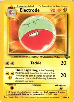 Pokemon TCG Electrode Rare Unlimited Jungle Set 18/64 HP - Image 1